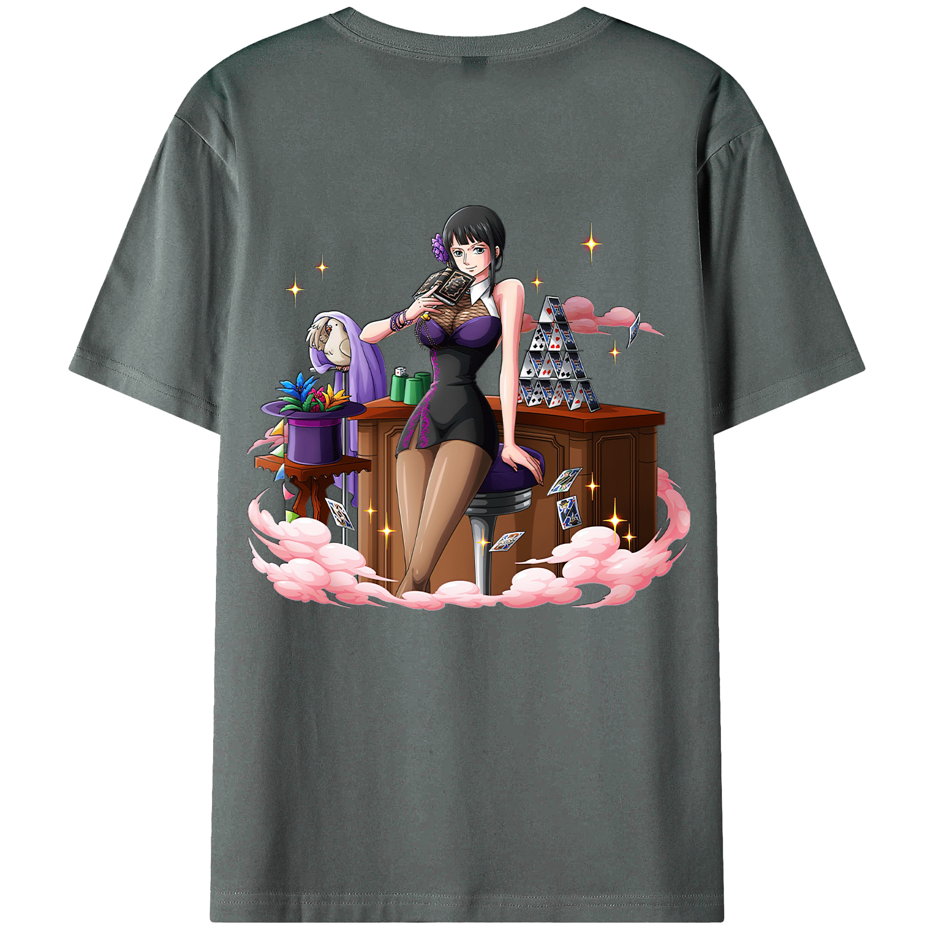 ワンピース ニコ・ロビン ONE PIECE Nico Robin 綿100％ メンズ半袖Tシャツ（バックプリント） 通気性